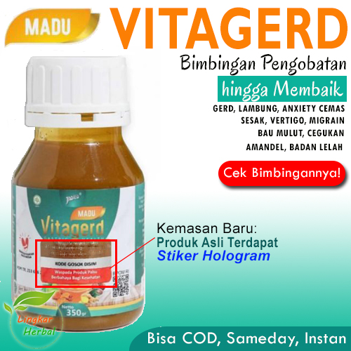 Madu VITAGERD Herbal Asli Original untuk Asam Lambung GERD Vertigo Harga  185,000 rupiah*Gratis Ongkir