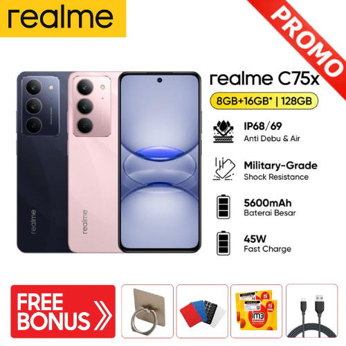 Realme C75X 8/128Gb - Dust & Water Resistant | Mediatek Helio G81 Ultra Chipset Harga  1,678,000 Ringgit*Penghantaran Percuma