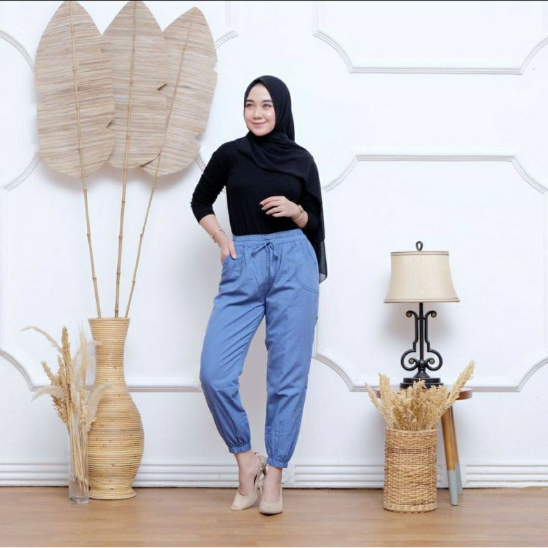 Hijab Style Jogger Outfit Jogger Pants Hijab Celana Jeans Wanita