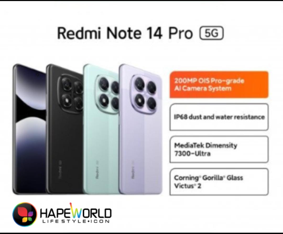 XIAOMI REDMI NOTE 14 PRO 5G 8/256 12/512 - GARANSI RESMI Harga  4,399,000 Ringgit*Penghantaran Percuma