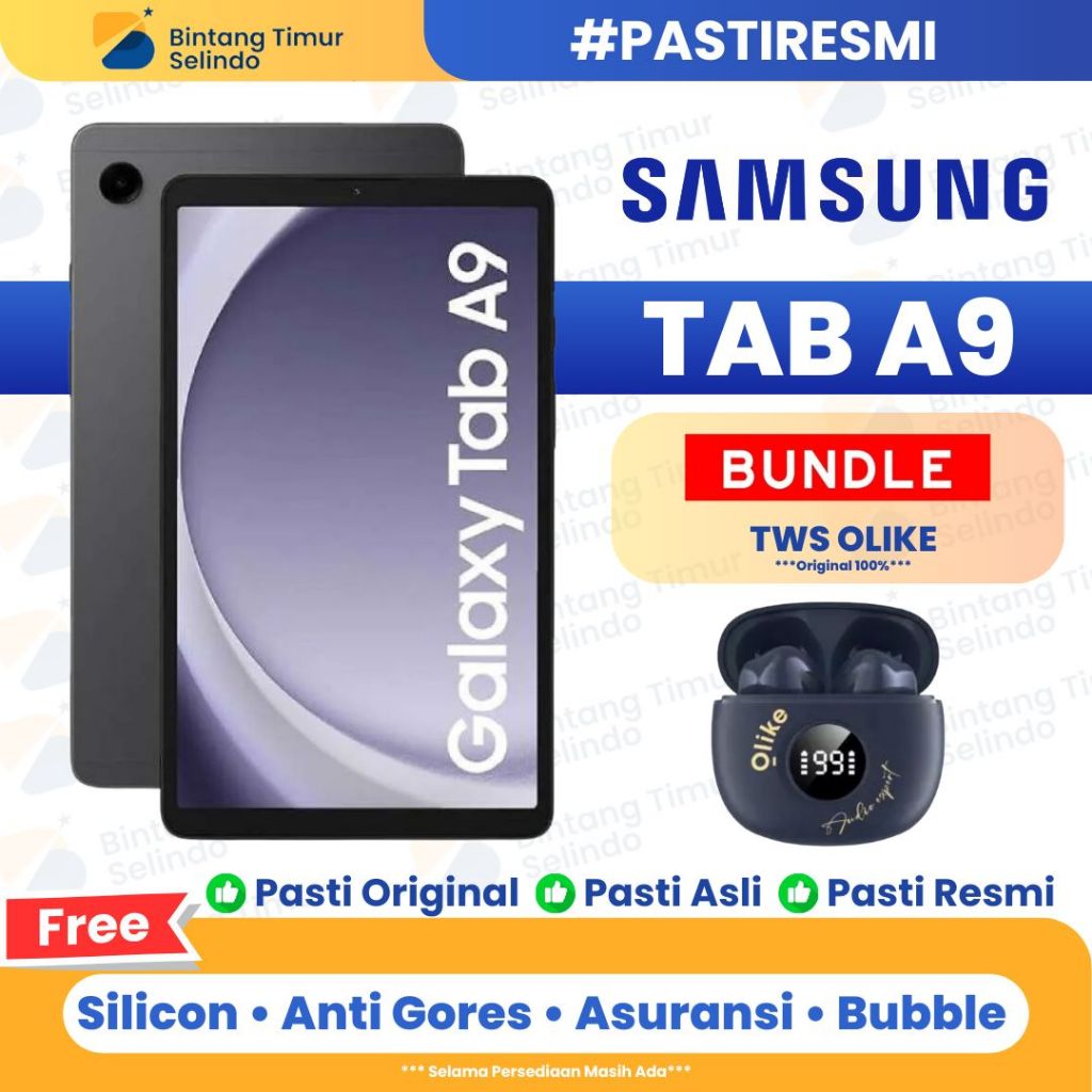 Samsung Galaxy Tab A9 4/64GB LTE & Wifi - Garansi Resmi 1 Tahun Samsung Harga 2,075,000 rupiah*Gratis Ongkir