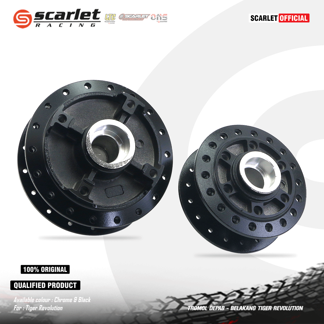 Scarlet Racing - Trombol Tromol Front and Rear Hub Black Chrome Sport Honda Tiger Revolution Harga 579,000 rupiah*Gratis Ongkir