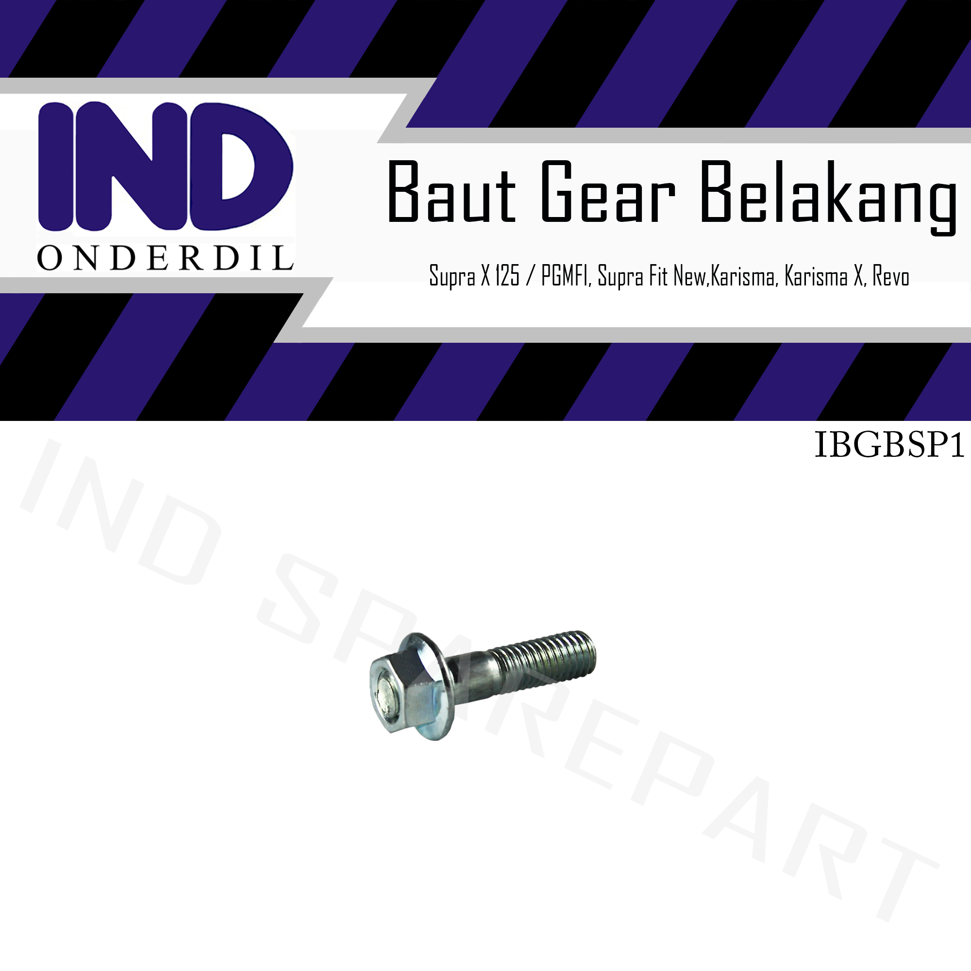 Baut-Baud Gear-Gir Belakang Supra X 125 & Supra Fit New & Karisma & Blade & Revo Absolute & Supra X 125 PGMFI & Blade & Revo & Karisma X Harga 3,540 rupiah*Gratis Ongkir