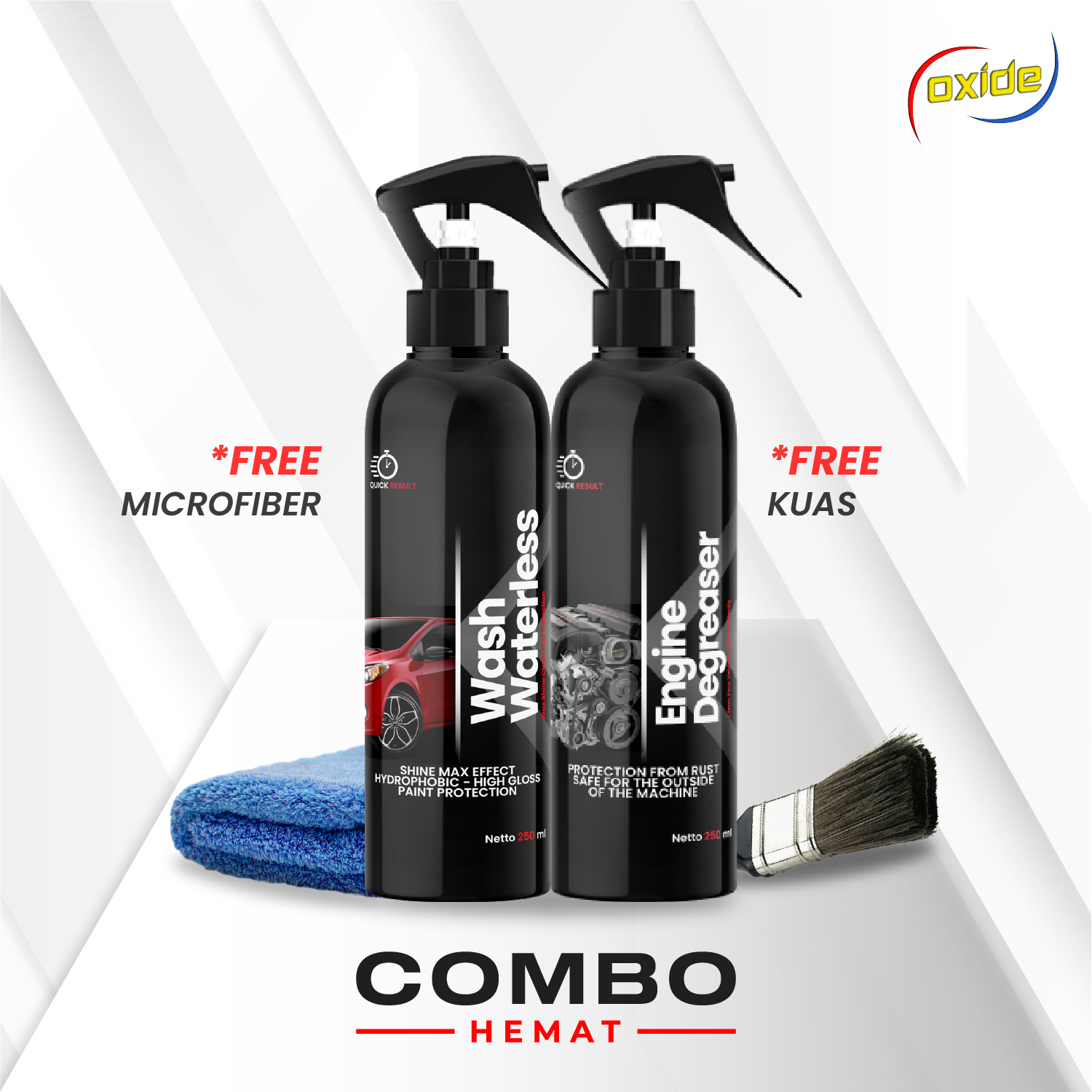 Car and Motorcycle Body Shine Oxide / Motorcycle and Car Engine Cleaner 250ml Harga 59,500 rupiah*Gratis Ongkir