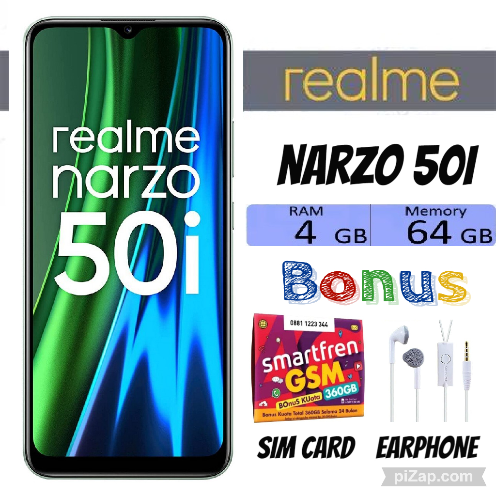 Smartphone Realme Narzo 50i RAM 4 GB ROM 64 GB - Extra Sale Harga  1,100,000 Ringgit*Penghantaran Percuma