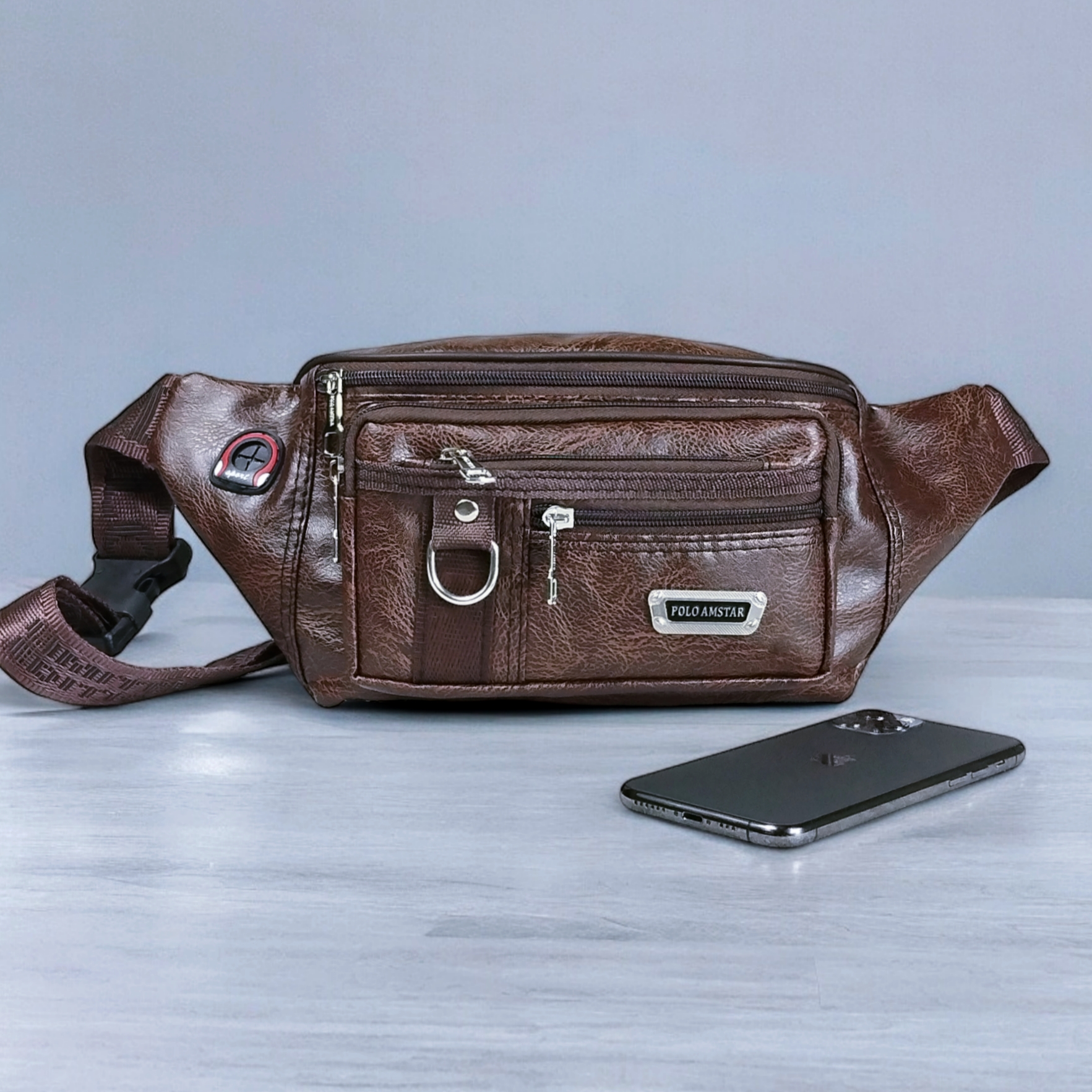 Suit picture sling and shoulder bag men Oscar leather men waist bag