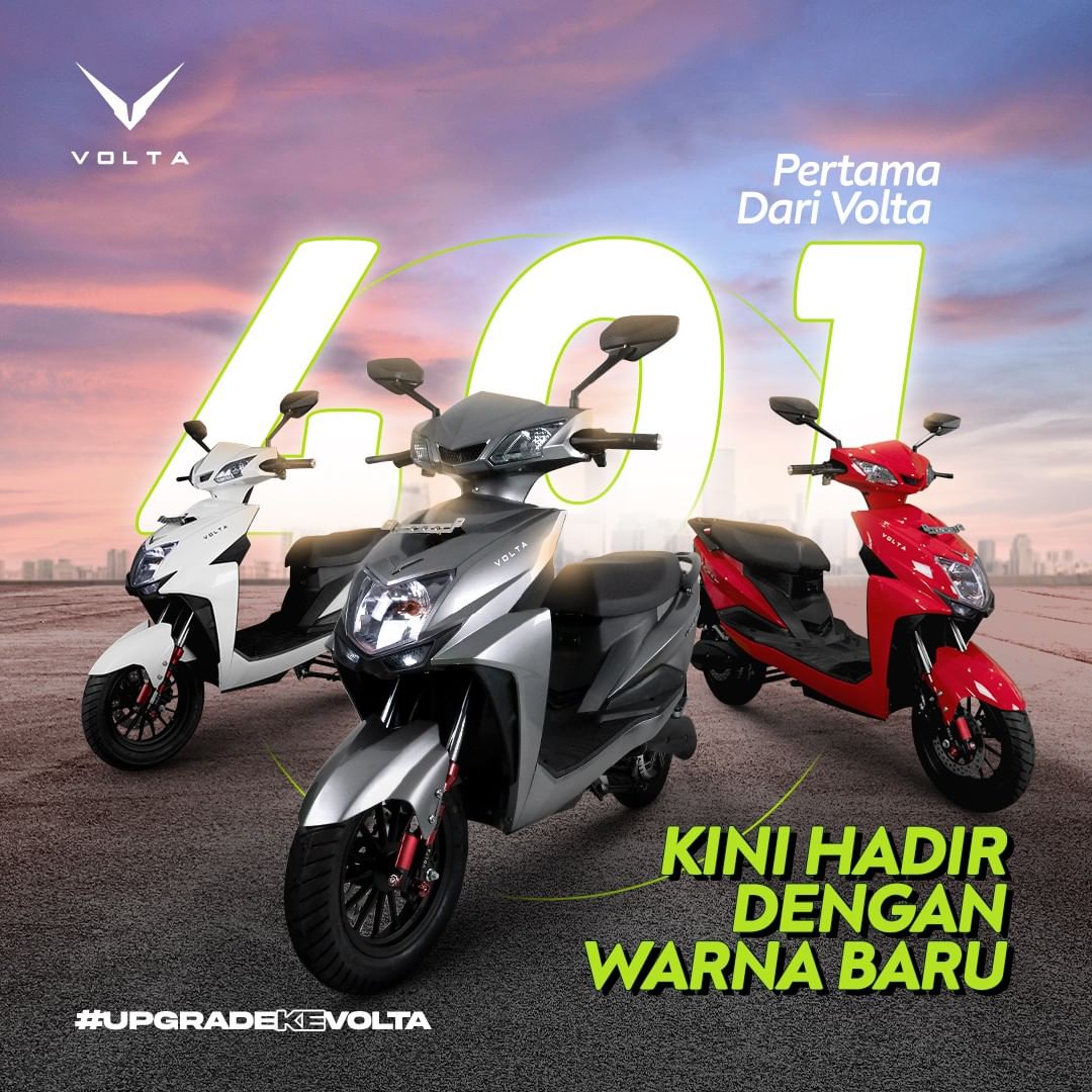 VOLTA 401 Motor Listrik Buatan Indonesia Power 1500W Battery Lithium 60V 23Ah Harga 18,450,000 rupiah*Gratis Ongkir