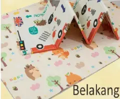 FRANSZA SHOP ( Cod ) Karpet Tikar Lipat Karakter Foam Playmate Anti Air UKURAN 200X150cm dan200cm x 180cm ( FREE TAS )
