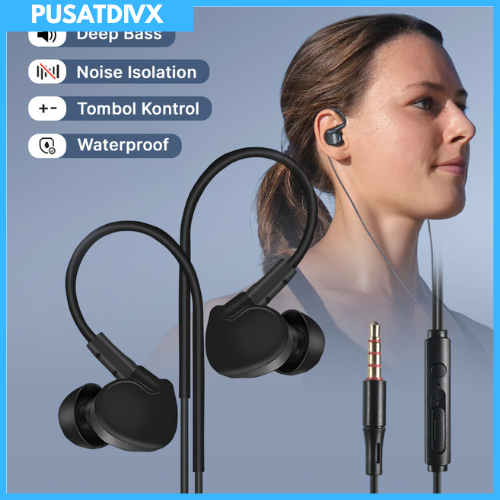 Sanji Fonge Sport Earphone Stereo Bass Waterproof with Microphone - Merek Sport Harga 39,890 rupiah*Gratis Ongkir