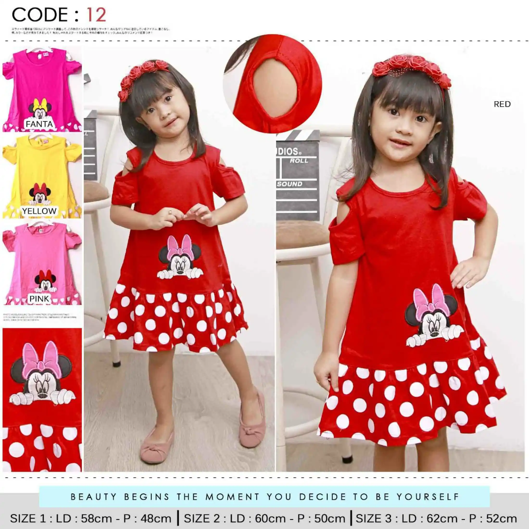 Baju Dress Anak Perempuan Gambar Kartun Mickey Bayi 1 2 Dan 3 Tahun TER MURAH Lazada Indonesia