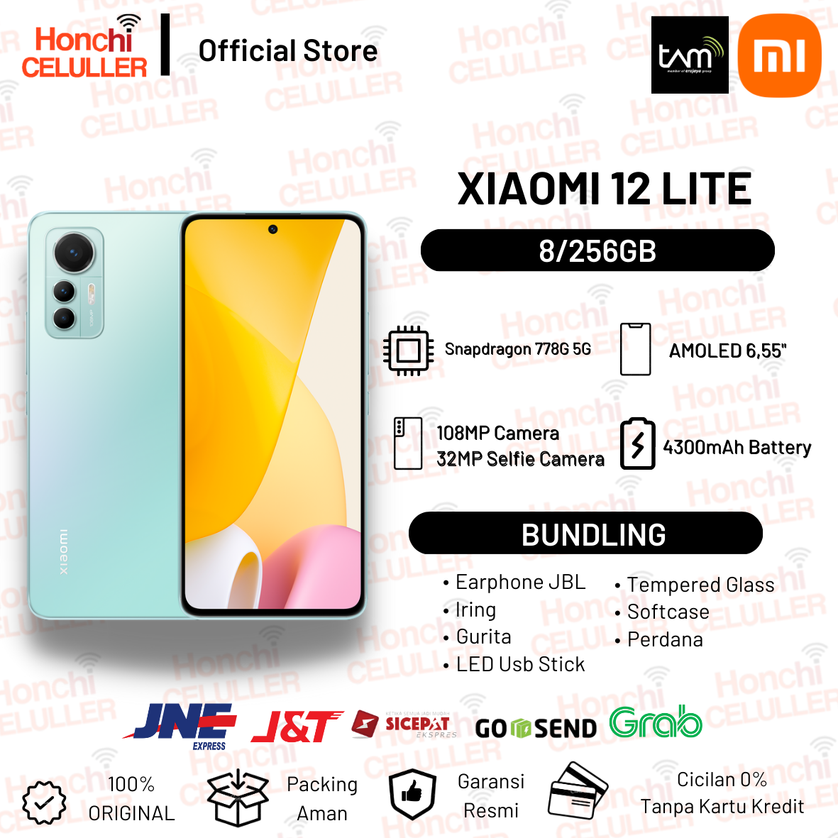 Official Xiaomi 12 Lite 5G 8/256GB Garansi Resmi Xiaomi Indonesia TAM Giá 4,299,000 Đồng*Miễn phí vận chuyển