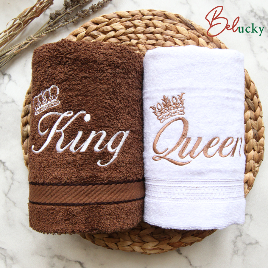 Ready Embroidered Premium Towels pernikahan hadiah pernikahan Hampers- Kingqueen