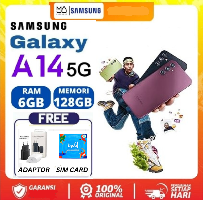 Samsung Galaxy A14 5G, A13 NFC & A12 Ram 6 GB ROM 128 GB camera 50MP completeness fullshet-warranty Harga 1,280,000 rupiah*Gratis Ongkir