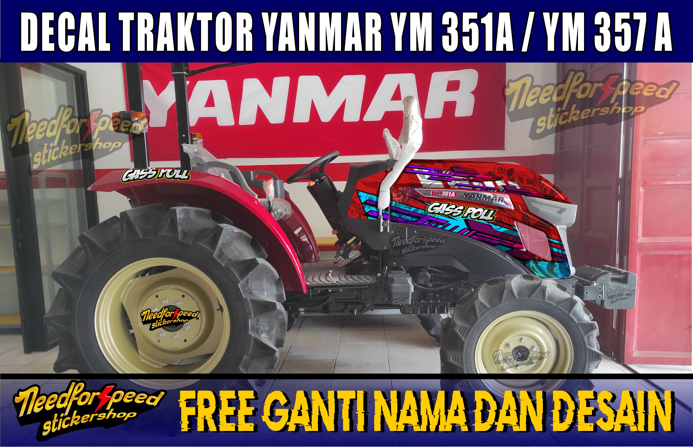Sticker decal jonder tractor Yanmar ym 351A/ym 357a 01 Harga 699,900 rupiah*Gratis Ongkir