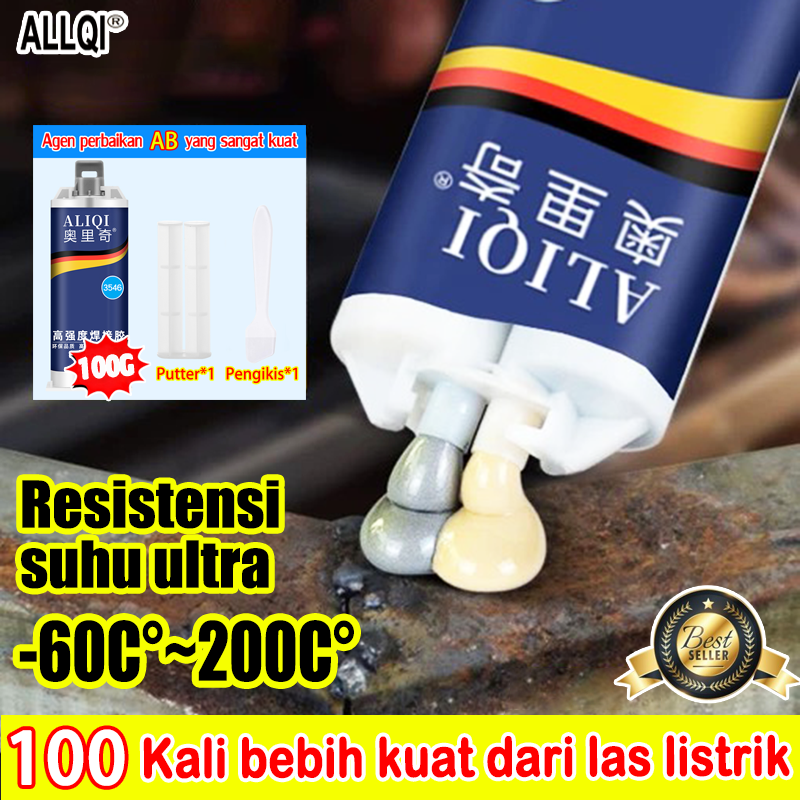 ⭐ Harder Than Steel Waterproof ⭐ Aliqi Welding Glue Ab 100g Iron Glue Like Welding Defect Repair Agent High Temperature Resistant Oil Resistant Used for Filling Various Defects Bonding Steel (Metal Glue Metal Repair Agent Metal Casting Glue Repair Paste) Harga 47,500 rupiah*Gratis Ongkir