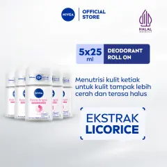 [PRE - ORDER] Pengiriman Mulai 09/05/2025] NIVEA Deodorant Roll On Extra Brightening 25ml x5