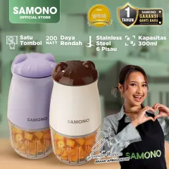 Samono mini meat chopper grinder fruit grinder mpasi SW-MC200 thick glass container food grade 300ml power 200 watt 1 year warranty replace new can cod