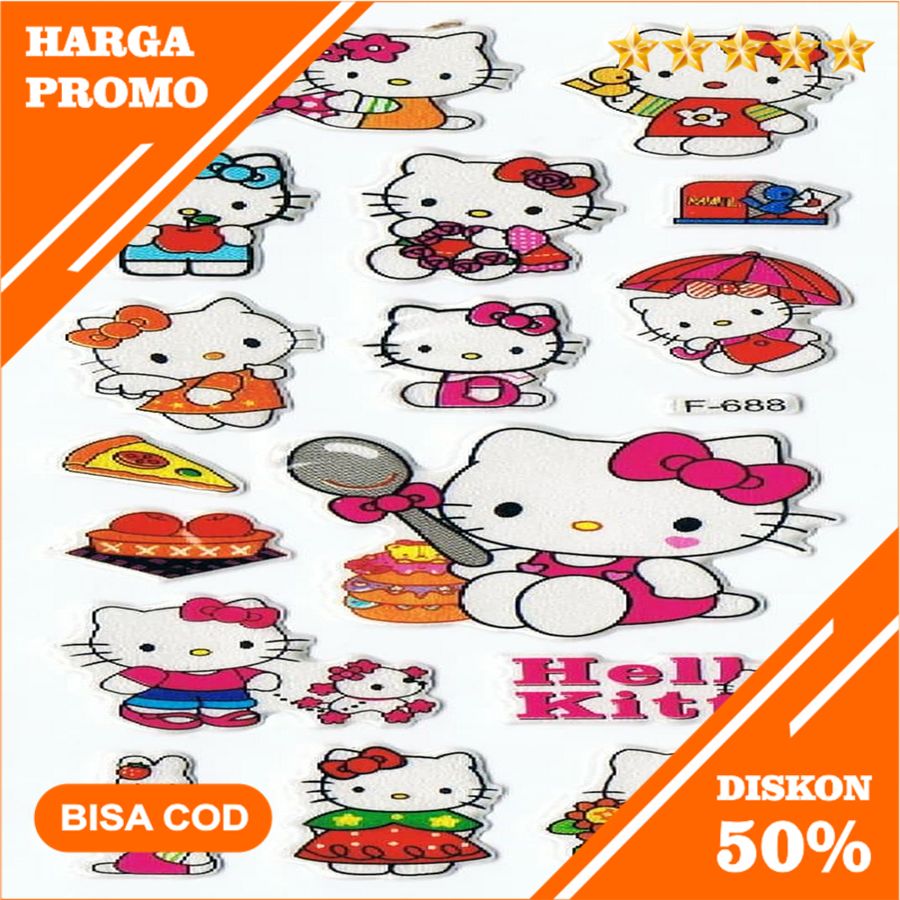 SK 322 Sticker Stiker Penghargaan Motivasi Anak Foam Emboss Hello Kitt