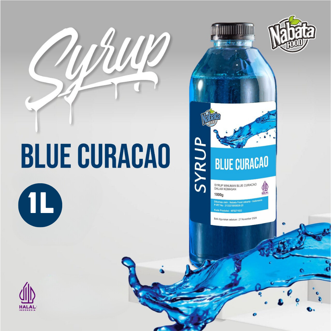 Sirup Blue Curacao 1 liter Nabata food | Bluecuracao Syrup Ala Cafe 1000ml