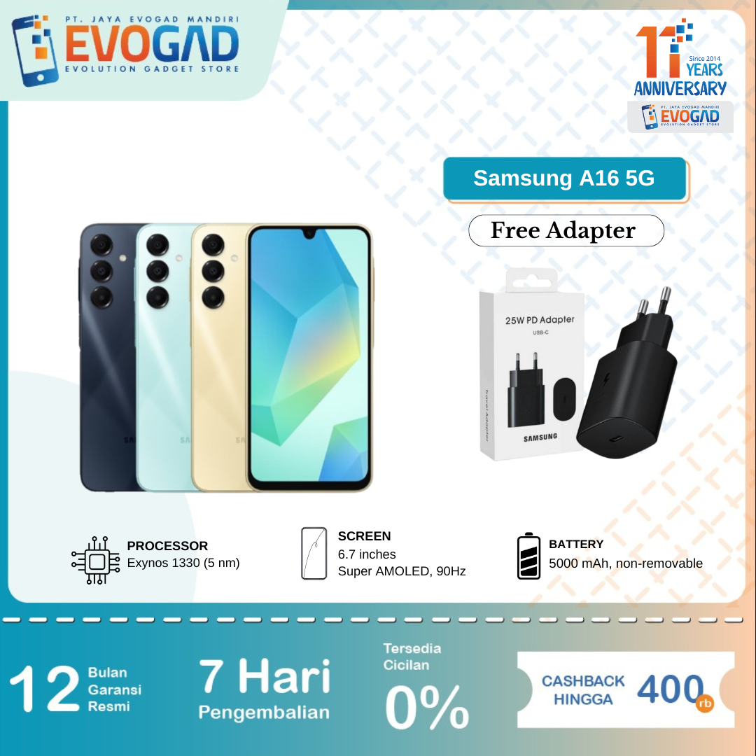 Samsung Galaxy A16 5G 8/256, Android 14, Super AMOLED 5000 mAh | Garansi Resmi SEIN 1 Tahun Harga  3,261,000 Ringgit*Penghantaran Percuma