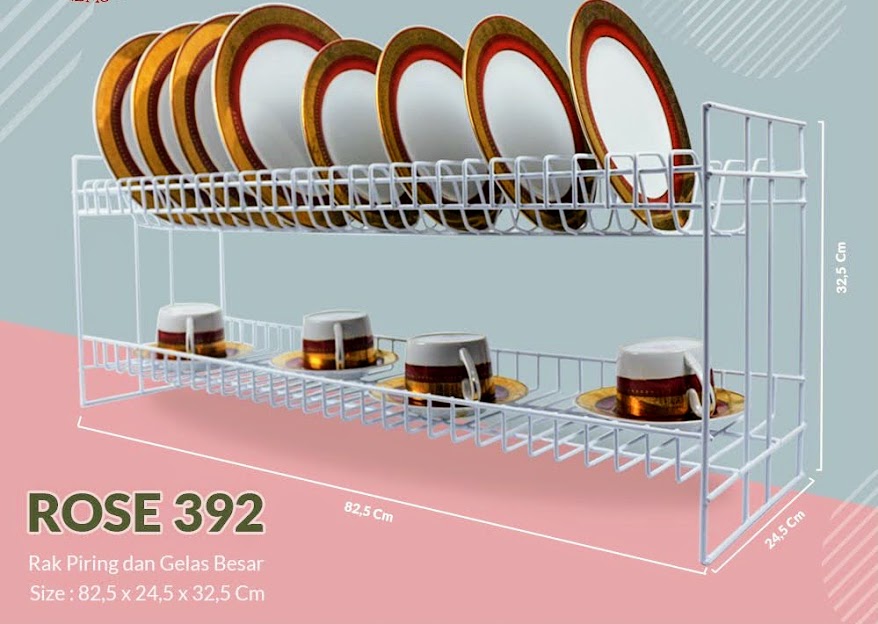 Rak piring Panjang Gantung kawat susun 2 Simbasun Harga 116,400 rupiah*Gratis Ongkir