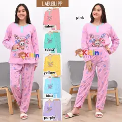 CIT - PP SETELAN BAJU TIDUR DAN PIYAMA ANAK CEWEK/PEREMPUAN TANGGUNG LABUBU  10-12 TAHUN ABG JUMBO APLIKASI KANTONG KANCING