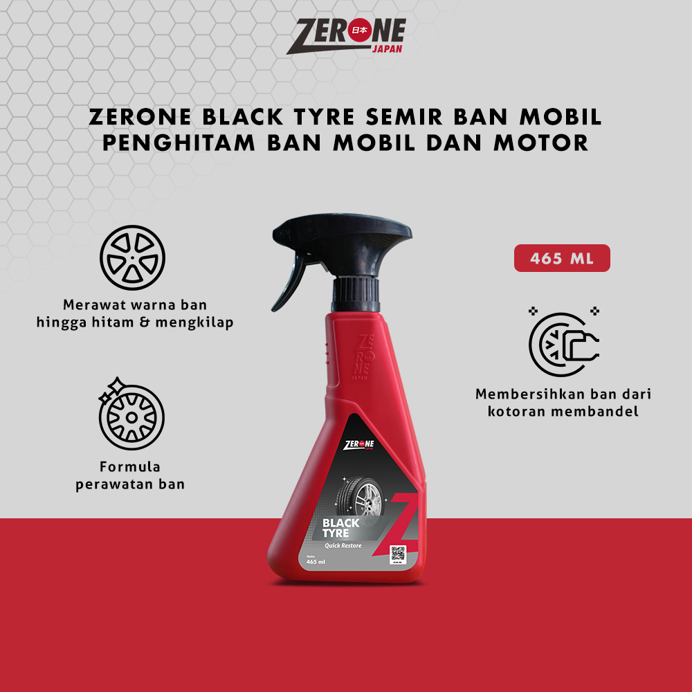 Zerone Semir Ban 465 ml Original Penghitam Ban Mobil Harga 129,000 rupiah*Gratis Ongkir