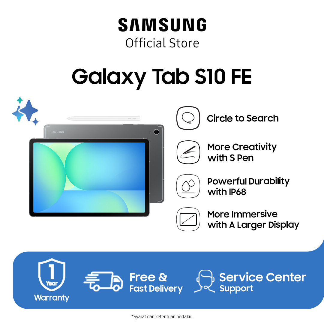 Samsung Galaxy Tab S10 FE [8GB/128GB] -AI tablet | Galaxy AI | large display Giá 8,999,000 Đồng*Miễn phí vận chuyển