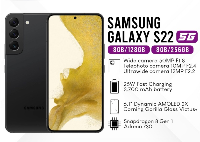 SAMSUNG S22 5G RAM 8/256 GB GARANSI RESMI 1 TAHUN BISA KREDIVO / PAYLATER Harga 10,999,000 rupiah*Gratis Ongkir