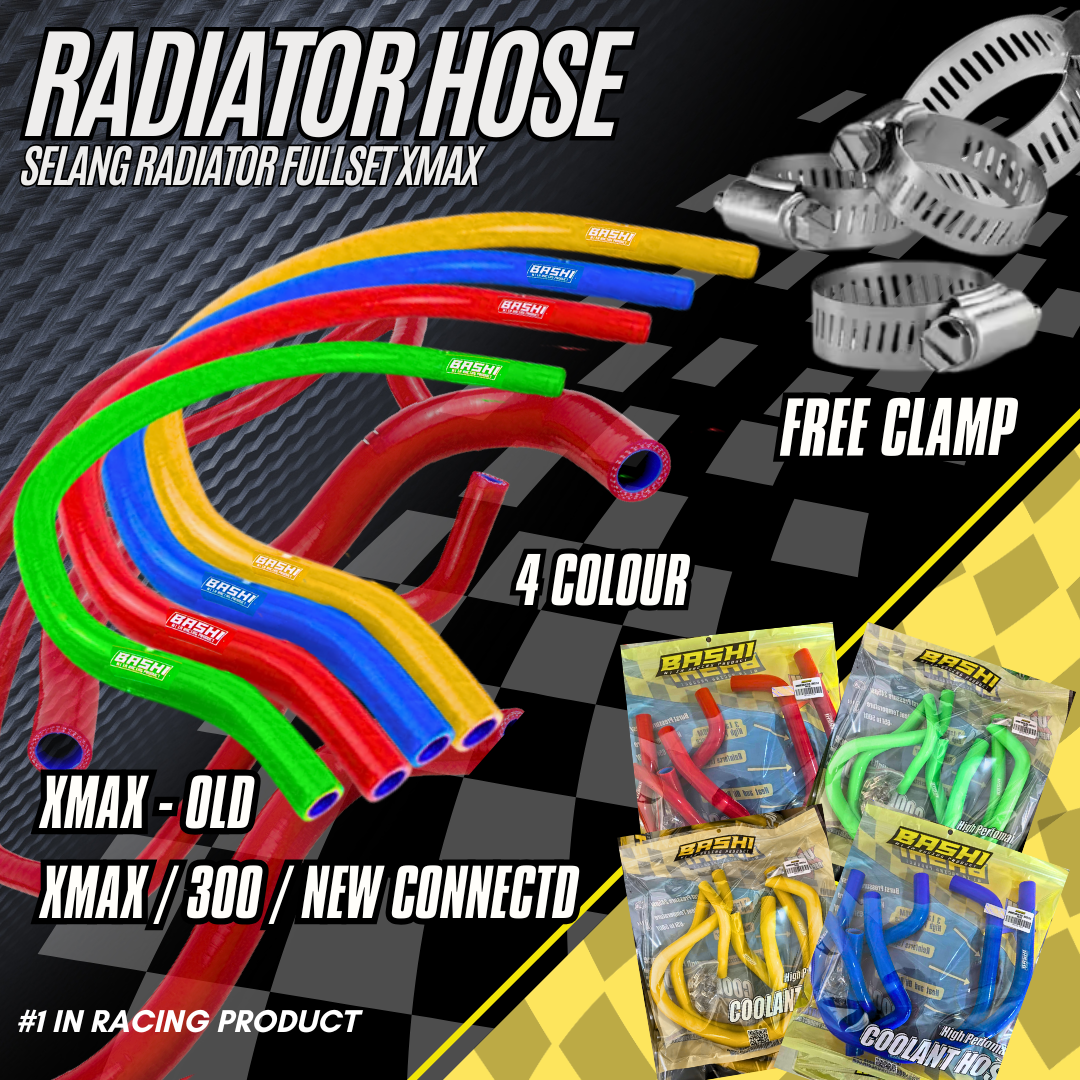 Bashi Radiator Hose Set Bend Xmax Old New 300 Connected Hoseguard Coolant Racing Performance Y5 Harga 425,000 rupiah*Gratis Ongkir