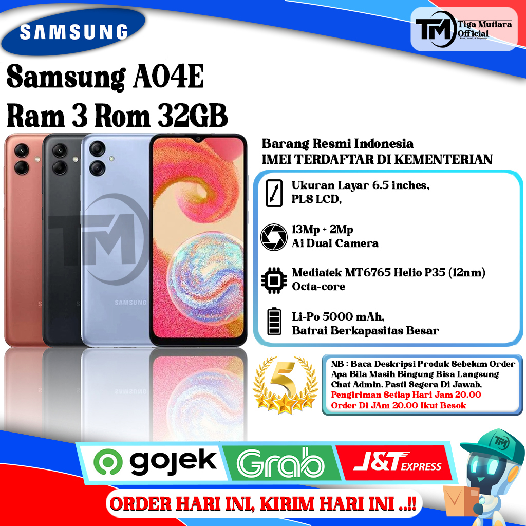 Samsung A04E Ram 3 Rom 32GB Harga  950,000 Ringgit*Penghantaran Percuma