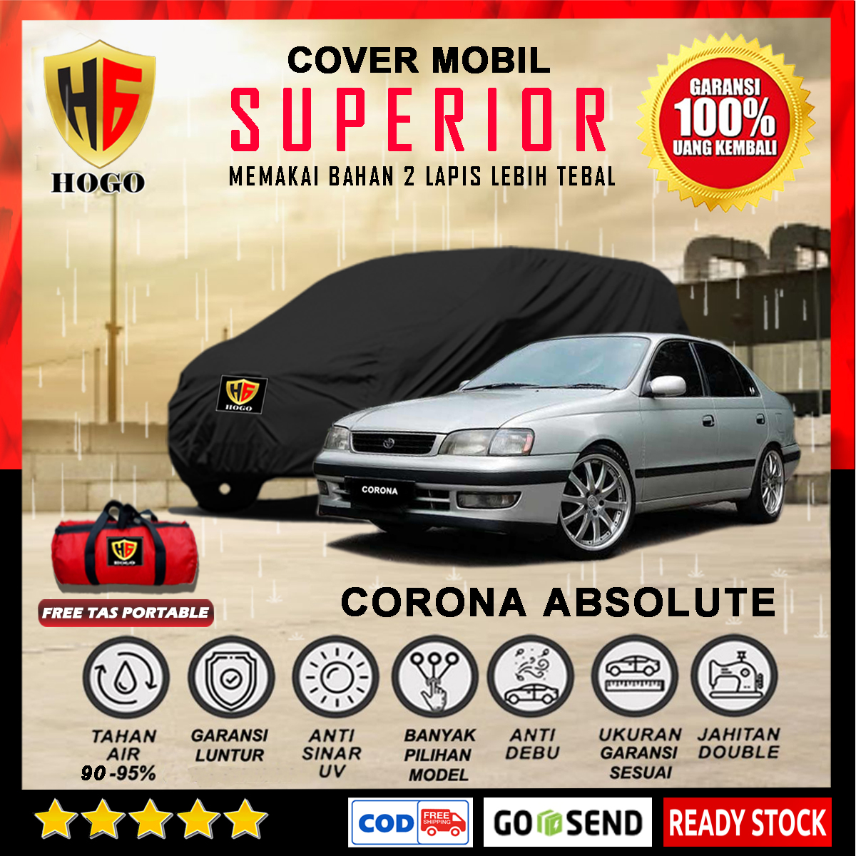Body Cover Mobil C0r0na Absolute Outdoor Waterproof / Sarung Mobil Toyota C0r0na Absolute Waterproof / Selimut Tutup Penutup Sedan C0r0na Absolute Mantol Kerudung Mantel Mobil C0r0na Absolute Waterproof Outdoor Anti Air - SUPERIOR Harga 589,000 rupiah*Gratis Ongkir