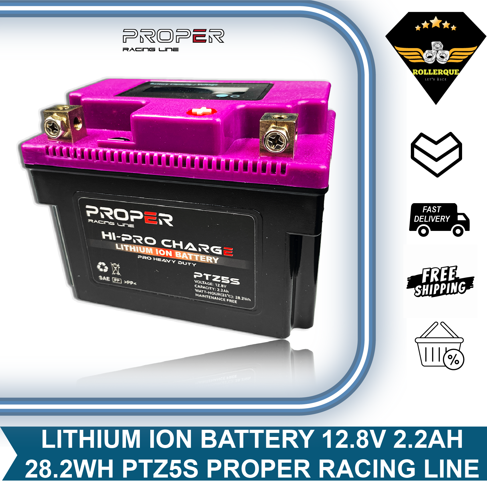Motorcycle Battery Accu Lithium Ion Battery Ninja Rr Athlete Zx 125 130 150 Ptz5S Proper Racing Line Harga 879,900 rupiah*Gratis Ongkir