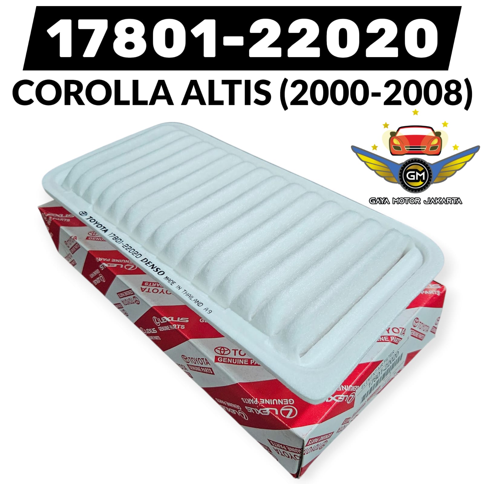 Filter Udara Toyota Corolla Altis Lama Tahun 2001-2008 OEM 17801-22020 Harga 85,000 rupiah*Gratis Ongkir