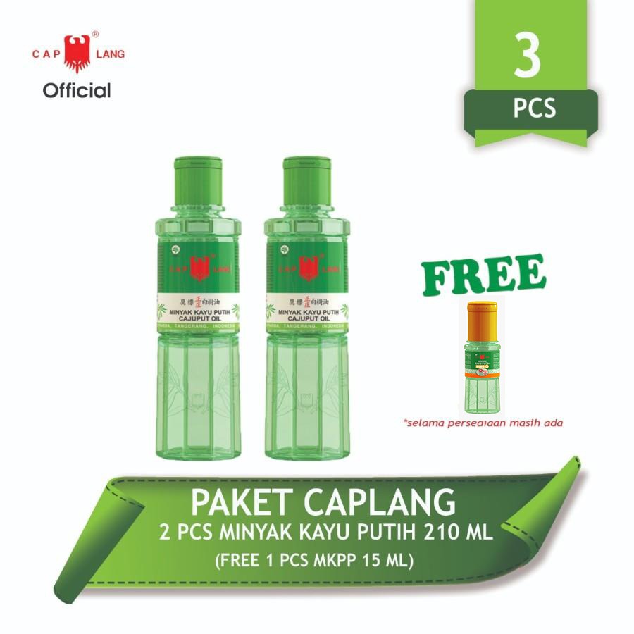 Cap Lang Paket Minyak Kayu Putih 210ml Free Minyak Kayu Putih Plus 15ml Harga 127,000 rupiah*Gratis Ongkir