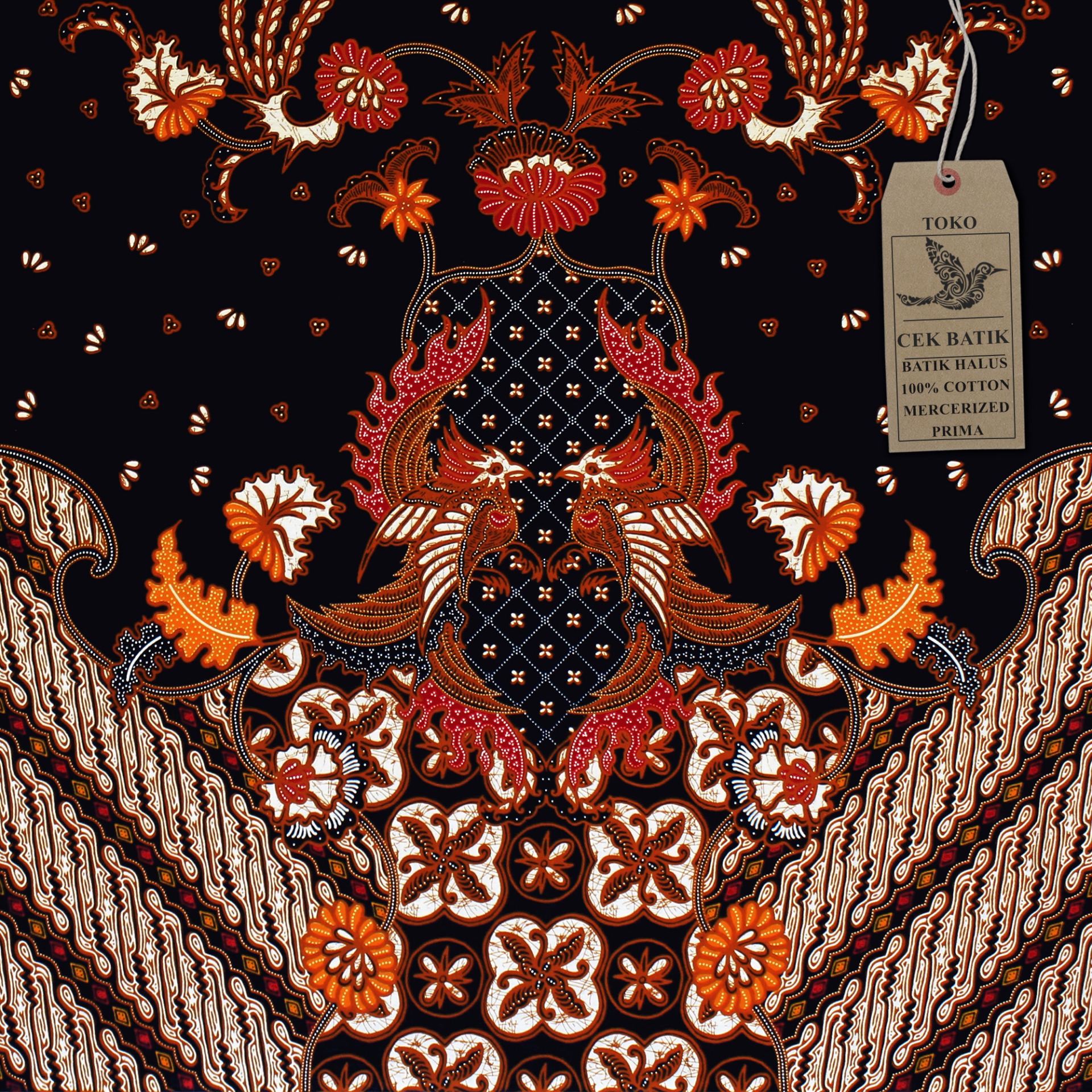 kain batik - Motif Unik Spesial Burung Bunga Padi Ukuran 2 Meter Lebih