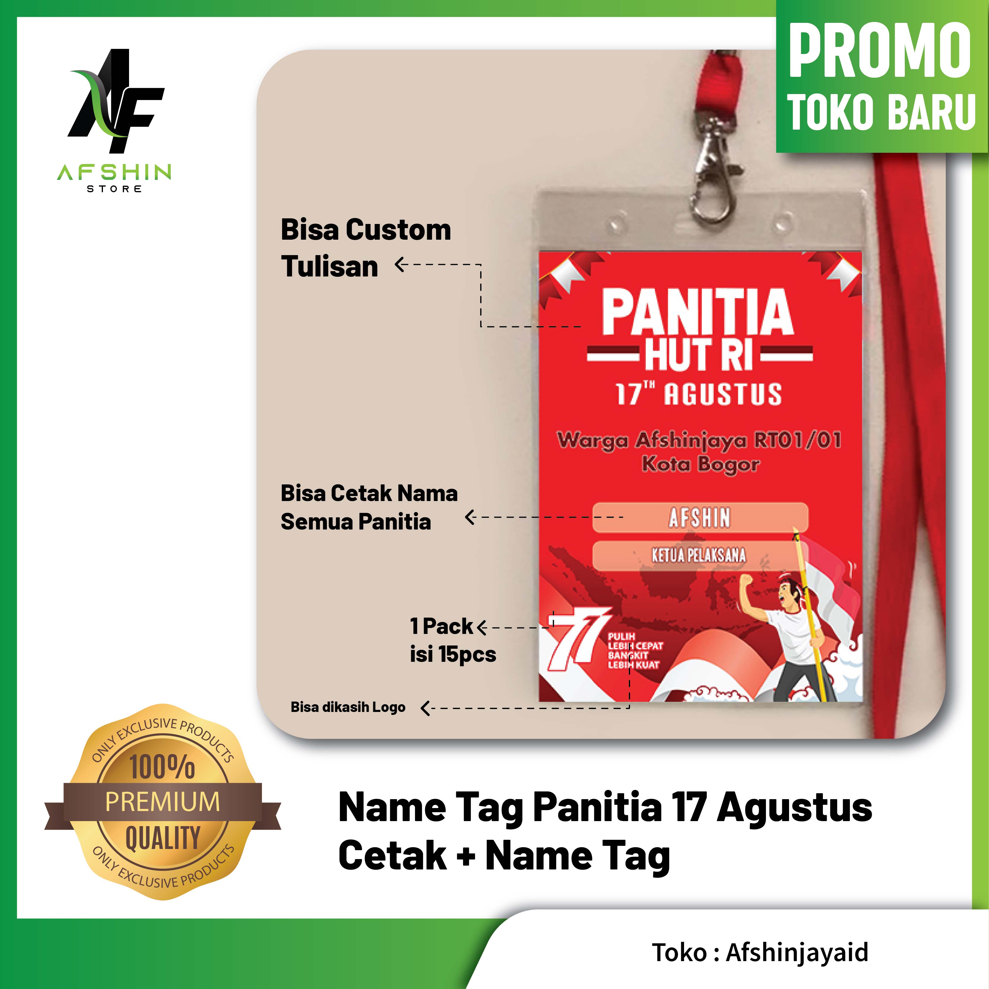 Jual Nametag Panitia Terbaru - Nov 2022 | Lazada.co.id