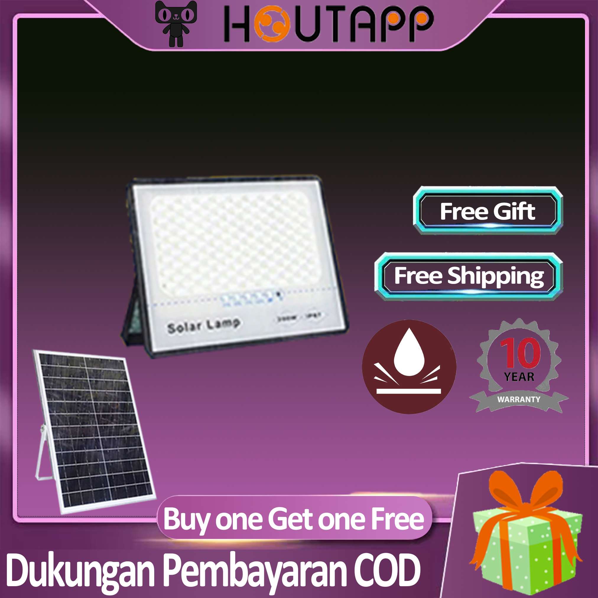 Harga lampu hias	 Houtapp Buy One Get One Free Led Solar Outdoor Light Rainproof Lightning Super Bright Power Saving L 	