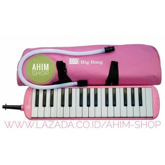 Gambar Ahim Shop   Pianika 32 Tuts Huruf Notasi Plus Tas, Mouthpiece, Selang + Alat Tiup (Pink)