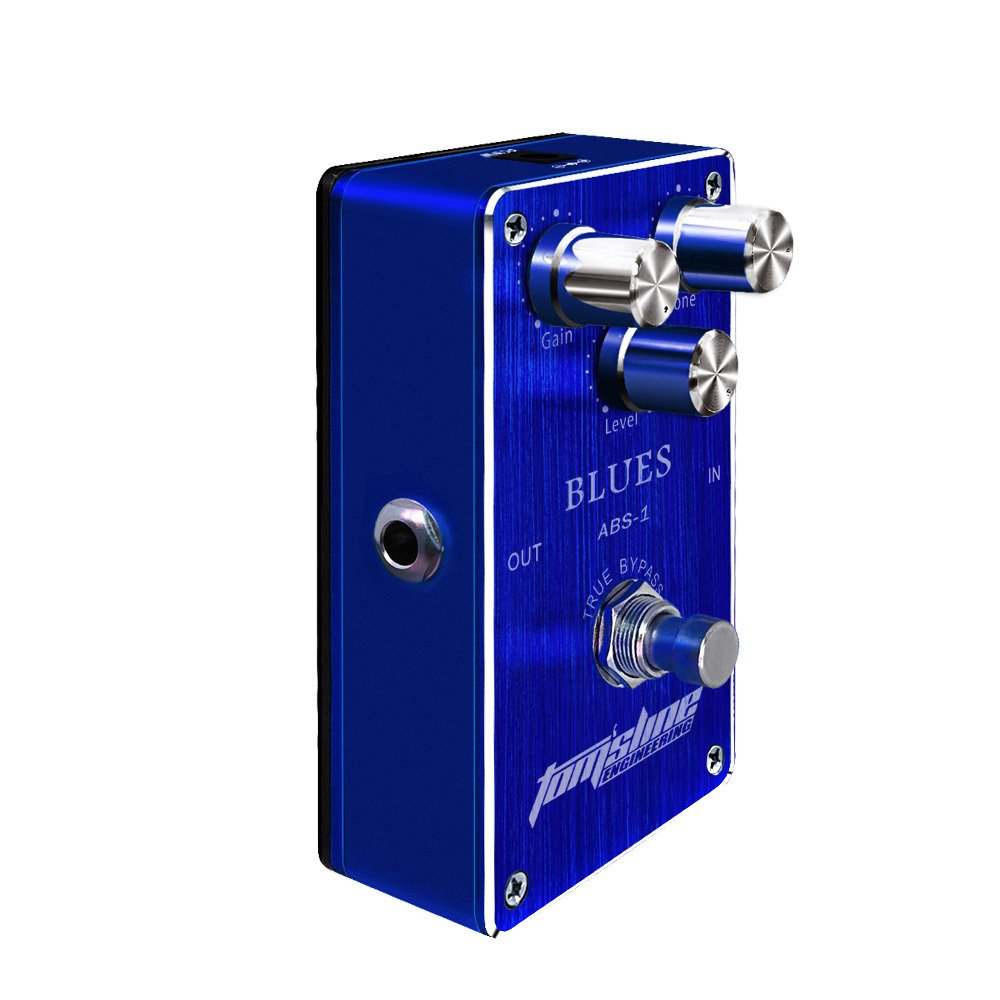 ... Aroma ABS -1 Distorsi Efek Pedal Gitar Elektrik Blues Paduan Aluminium Perumahan Bypass Sejati ...