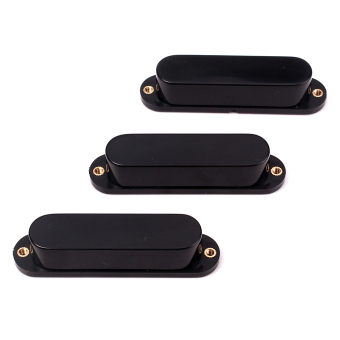 Gambar BolehDeals Set of 3 Single Coil Pickup Covers for for Strat StyleElectric Guitar Black