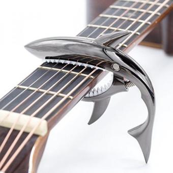 Gambar CLOUDMUSIC Shark Capo Acoustic Guitar Capo Electric Guitar Capo Classical Guitar Capo Ukulele Capo Zinc Alloy Spring Capo (Black)