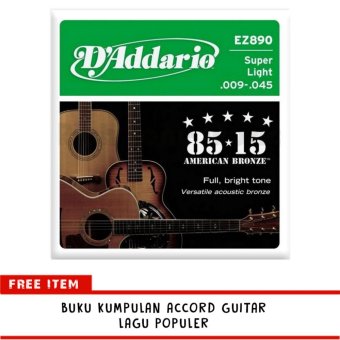 Gambar D Addario Senar Guitar Akustik String EZ890   American Bronze 85*15Super Light