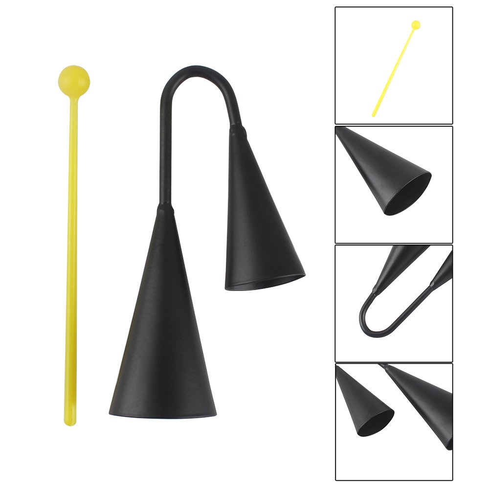 ... Dua Nada logam-A-Go-Go-Bell Cowbell instrumen perkusi dengan striker ...
