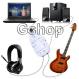 Gambar Gshop USB Guitar Link Cable AY07 Alat Penghubung Gitar dan PCKomputer Laptop Notebook Computer High Quality Kabel AksesorisGitar Listrik Perlengkapan Audio Alat Recording Merekam Plug andPlay Multifungsi