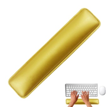 Gambar hazyasm Gold Luxury PC Laptop PU Leather Wrist Rest With MeomeryFoam For Standard Keyboards   intl