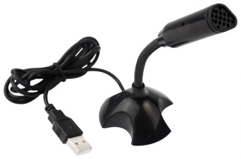 Gambar iooilyu USB 2.0 Desktop Mini Studio Speech Mic Microphone, Black  intl