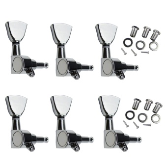 Gambar Musiclily 6 in line Tulip Button Guitar Tuning Pegs Keys MachineHead Tuners Set Right Hand Guitar Parts, Chrome   intl