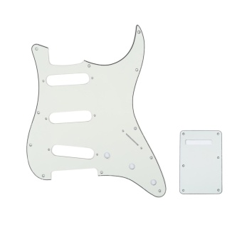 Gambar Musiclily SSS 11 Holes Strat Electric Guitar Pickguard ScratchPlate Pick Guards and BackPlate Set for Fender US Mexico MadeStandard Stratocaster Modern Style Guitar Parts,3Ply Aged White  intl