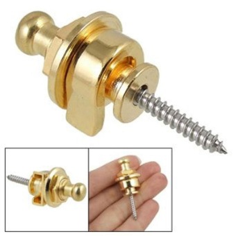 Gambar nonvoful Screw Type Nickel Plated Metal Security Strap Lock GuitarRepair Parts,Gold   intl